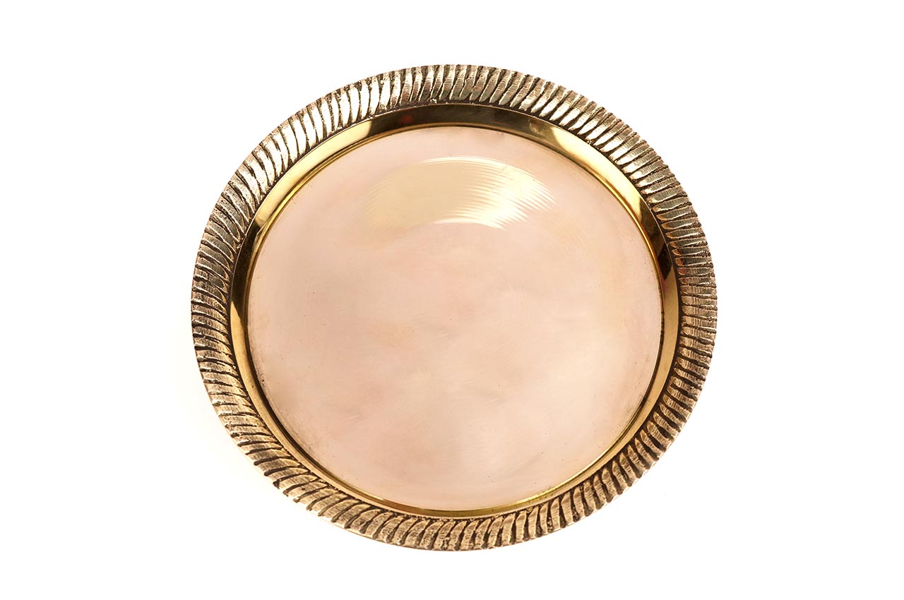 Round Pedestal Thali in brass