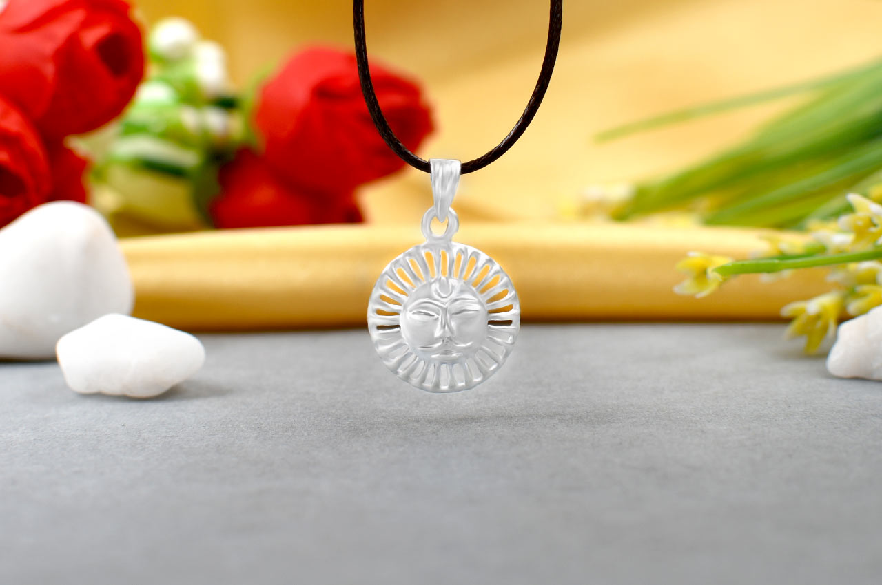 Surya Locket in pure silver - III