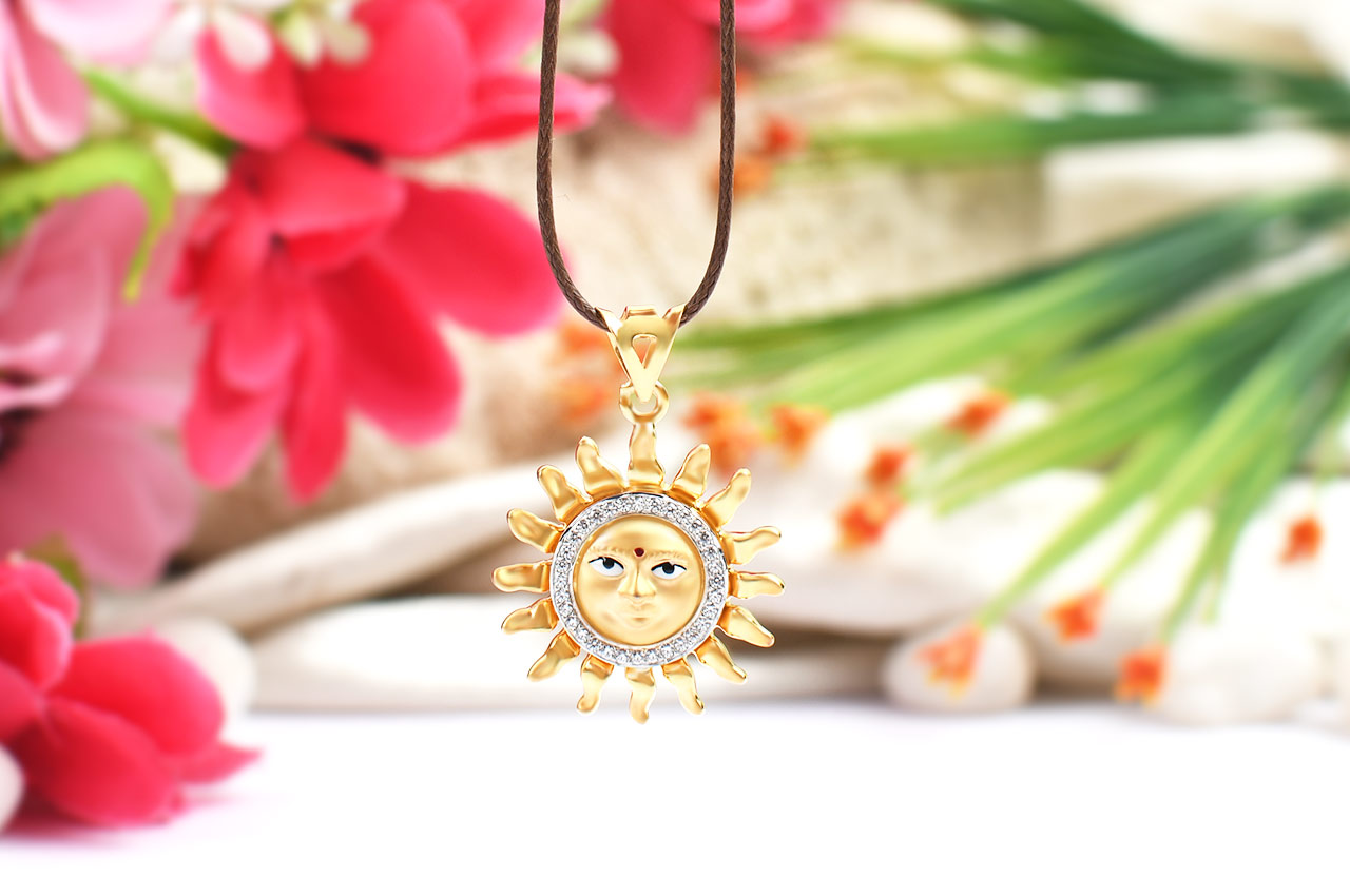 Surya Locket in Pure Gold - Design I