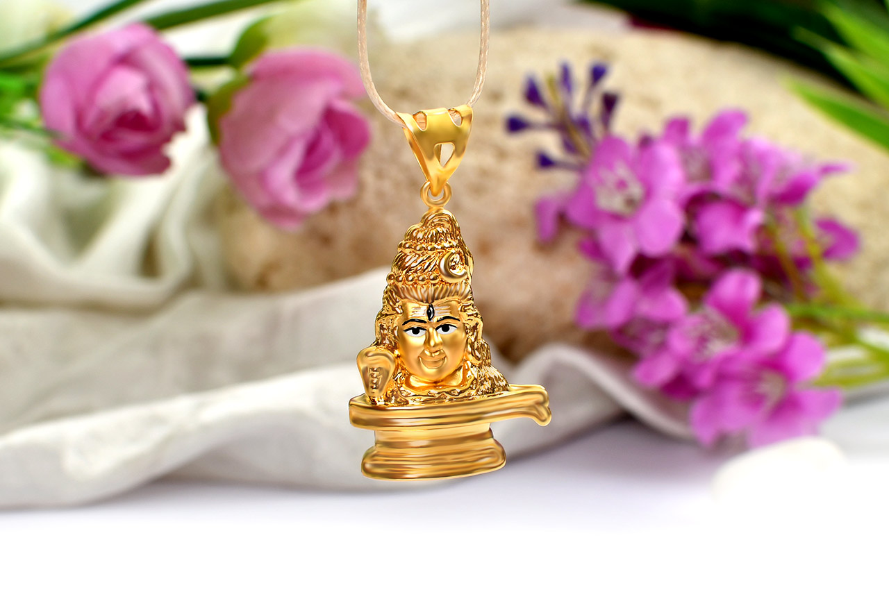 Shivling Locket in Pure Gold - 4