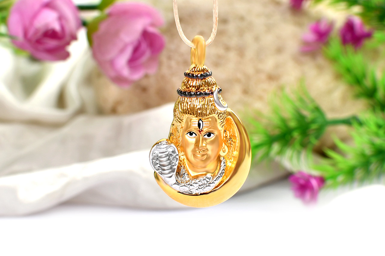 Shiva Locket in Pure Gold - 5