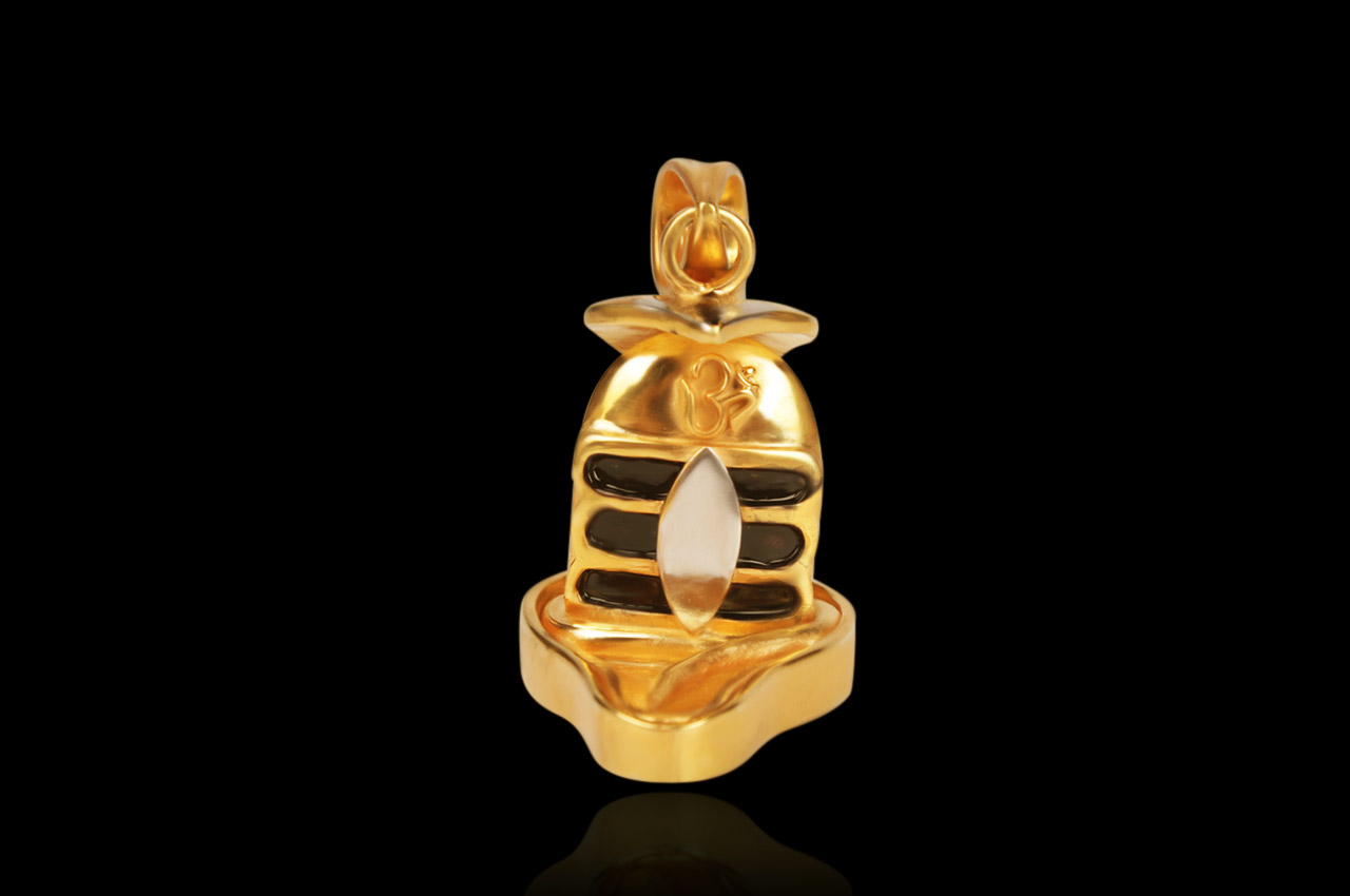 Shivling Locket in Silver Gold polish