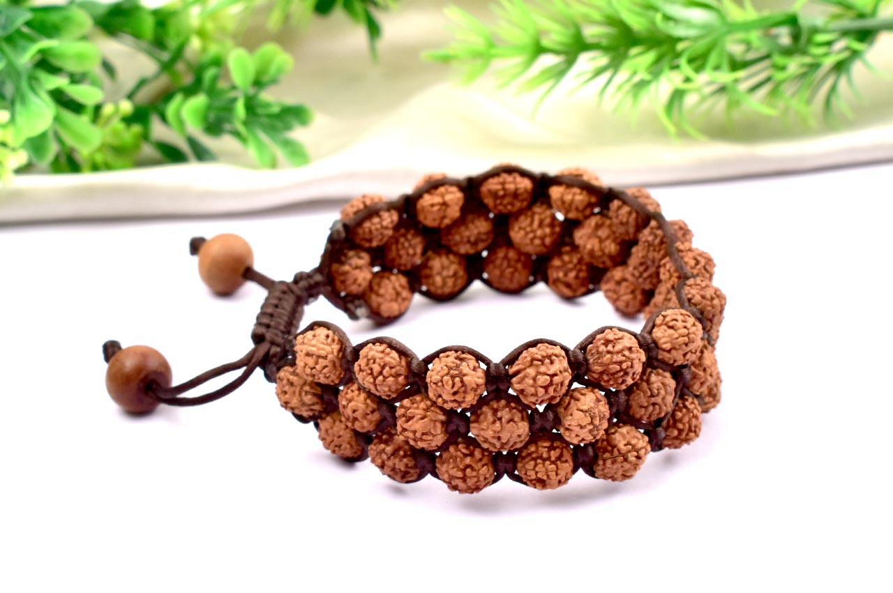 Rudraksha and White sandal beads bracelet - IV