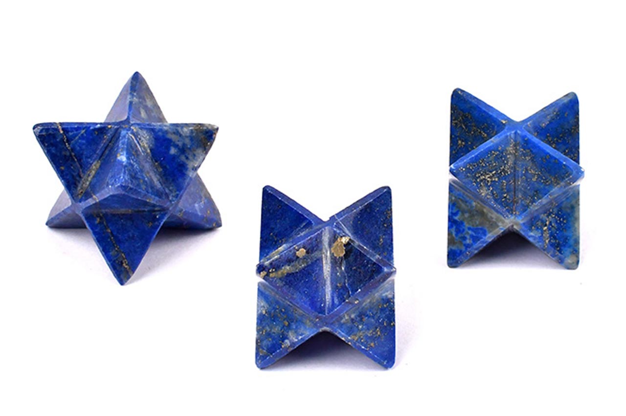 Star Pyramid in Lapis Lazuli - Set of 3