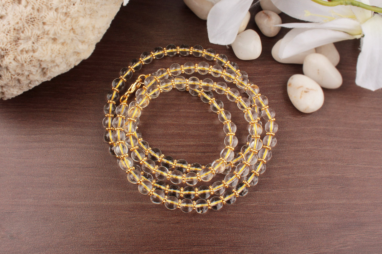 Buy Sphatik Mala in Silver with Caps from Rudra Centre (Rudraksha Ratna) at reasonable prices