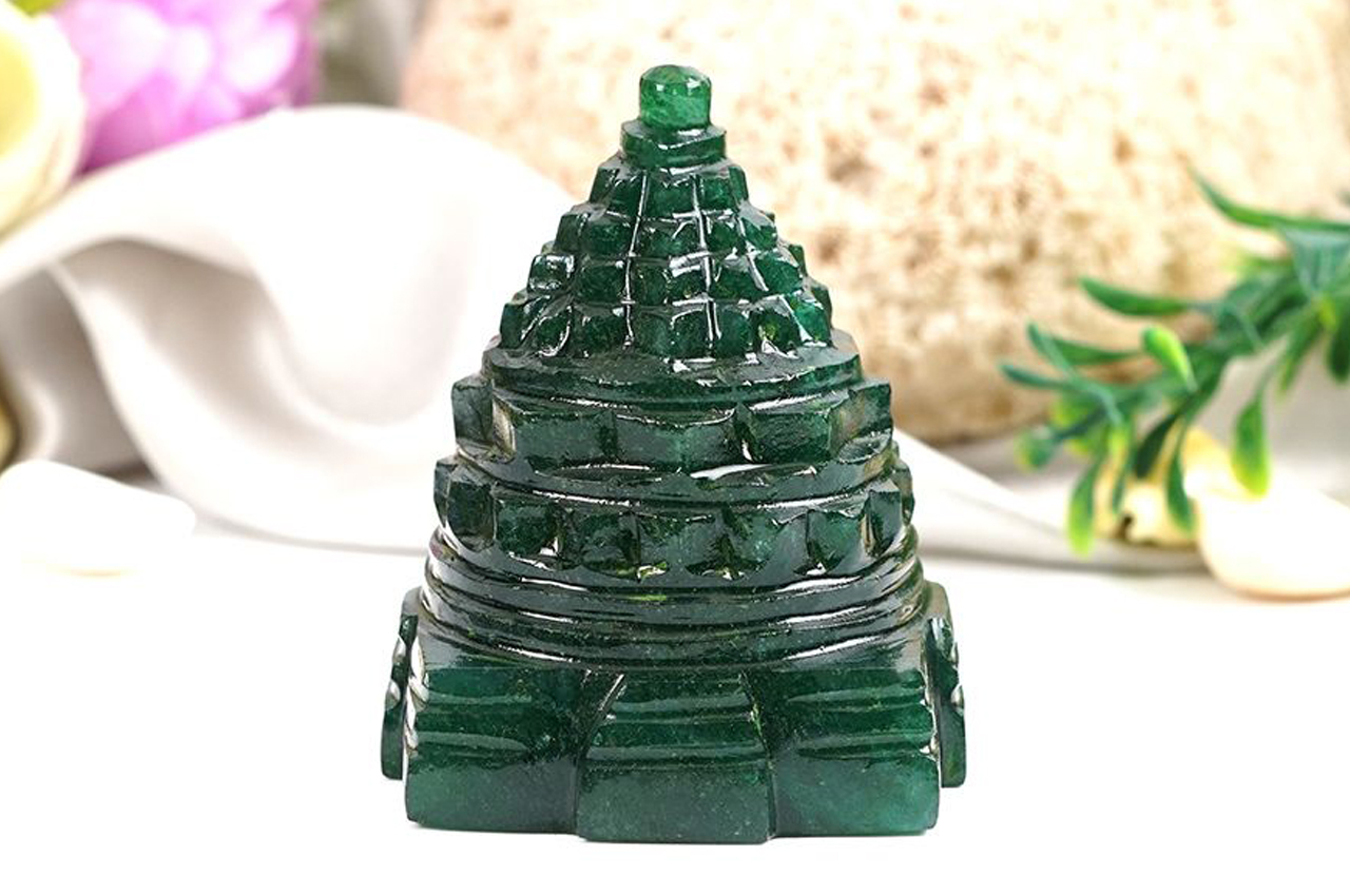 Green Jade Shree Yantra-139 gms-I