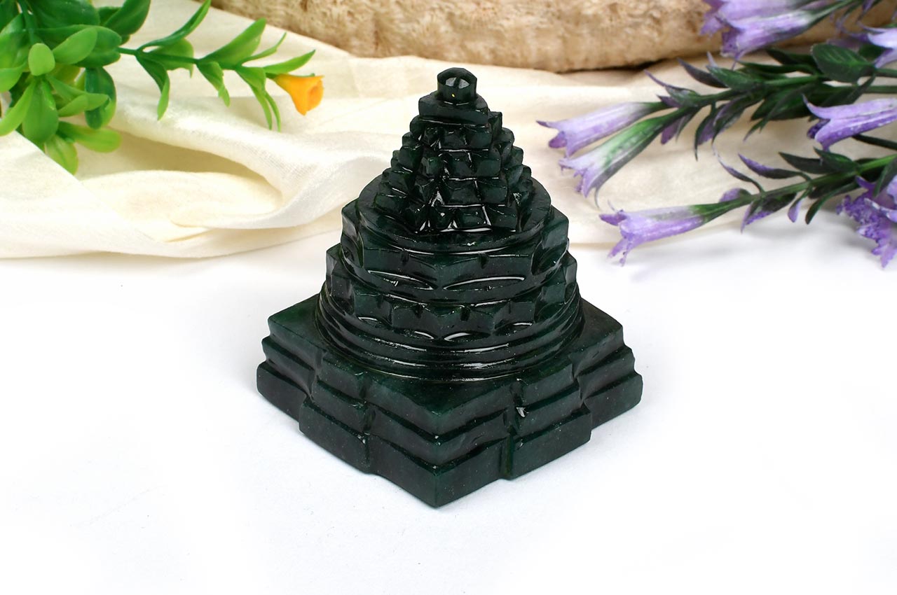 Green Jade Shree Yantra-126 gms-I
