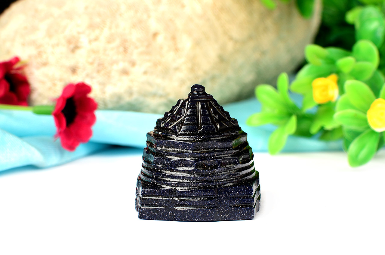 Shree Yantra in Blue Sun Stone - 46 gms - I
