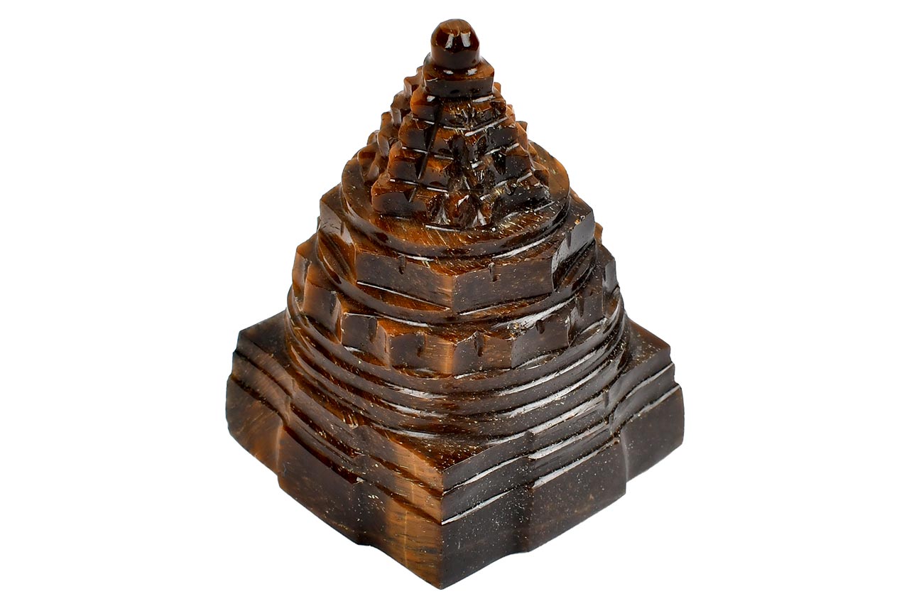 Shree Yantra in Tiger Eye Stone-134 gms