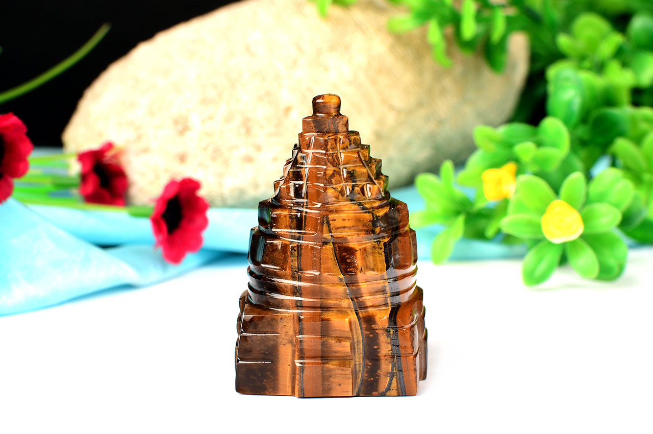 Shree Yantra in Tiger Eye Stone-116 gms