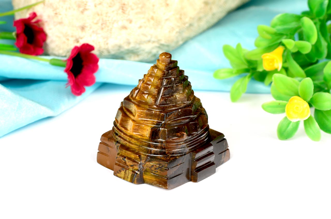 Shree Yantra in Tiger Eye Stone-83 gms