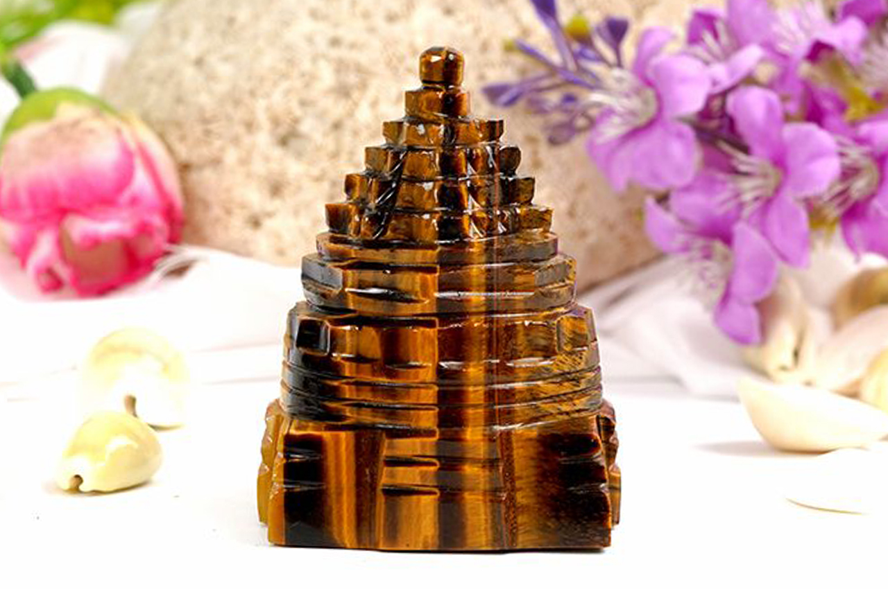 Shree Yantra in Tiger Eye Stone-134 gms-II