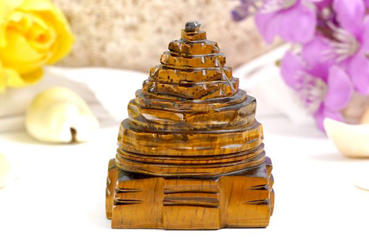 Shree Yantra in Tiger Eye Stone-70 gms