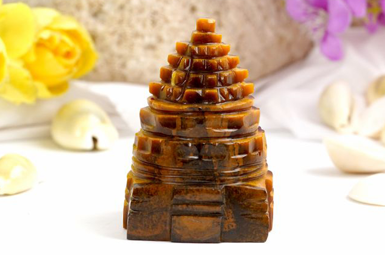 Shree Yantra in Tiger Eye Stone-78 gms