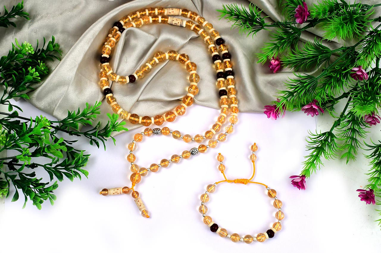 Yellow Citrine mala and bracelet