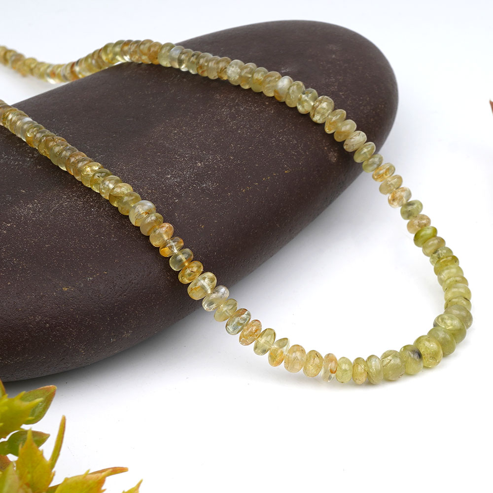 Green Cat's Eye Button Shape Mala