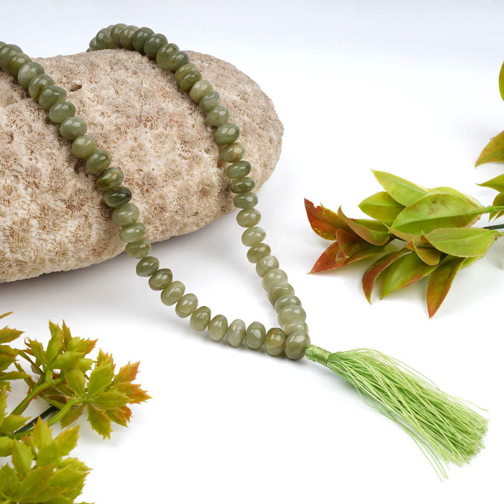 Green Cat's Eye Elliptical Beads Necklace