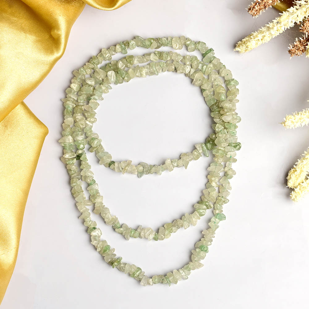 Natural Green Aventurine Uncut Beads Necklace