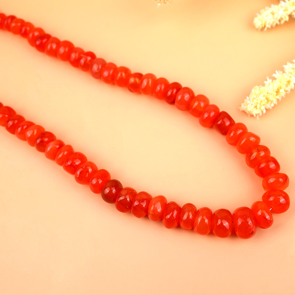 Carnelian Elliptical Beads Necklace