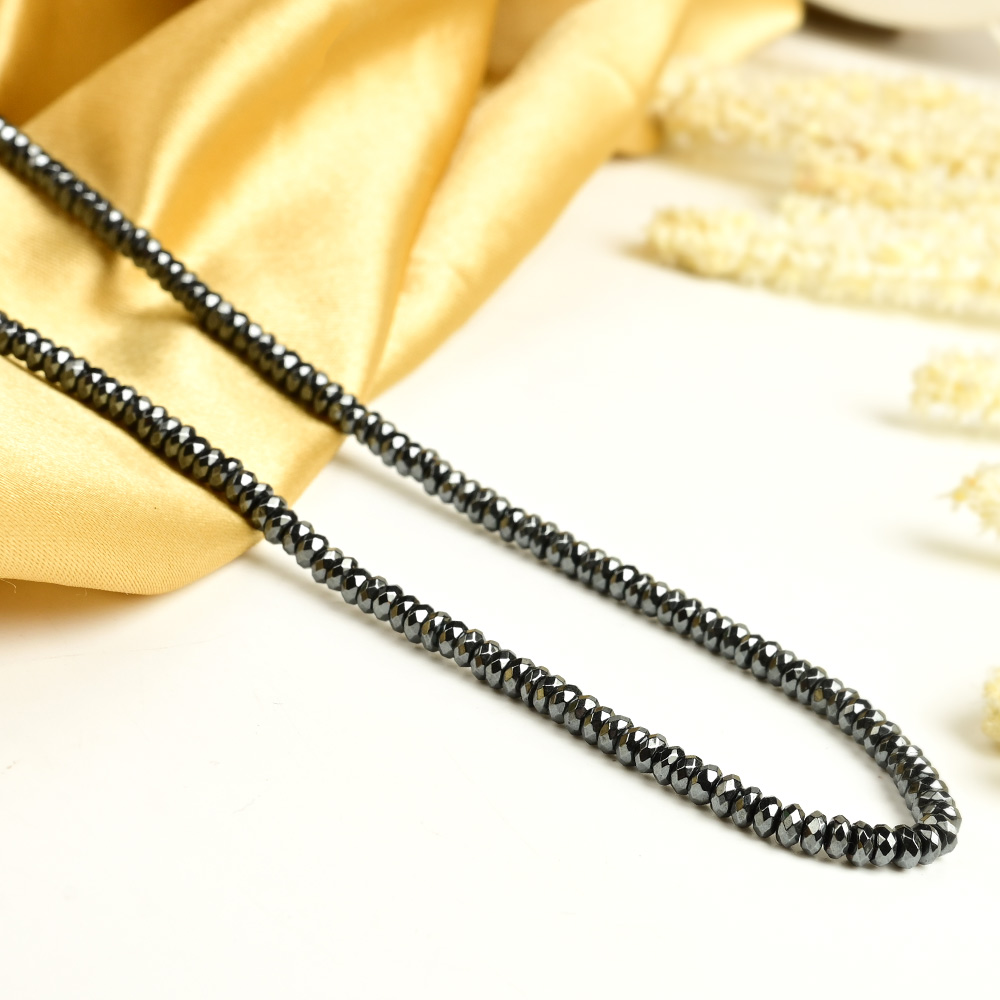 Hematite Faceted Bati Beads Necklace