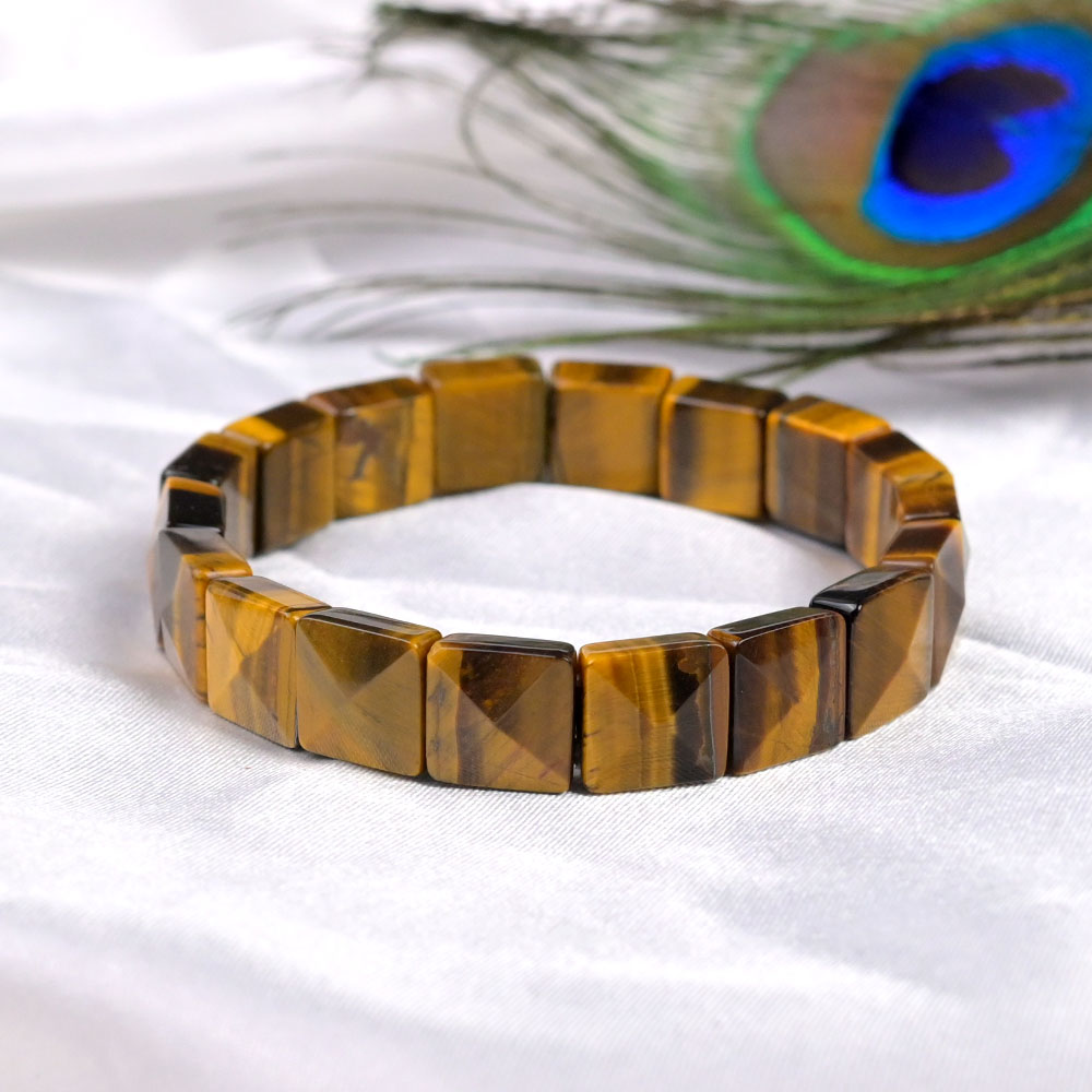 Tiger Eye Square Beads Bracelet