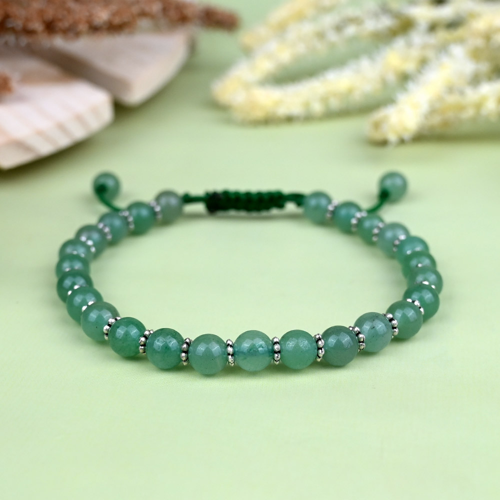 Green Aventurine Chakri Spacers Bracelet - 6 mm