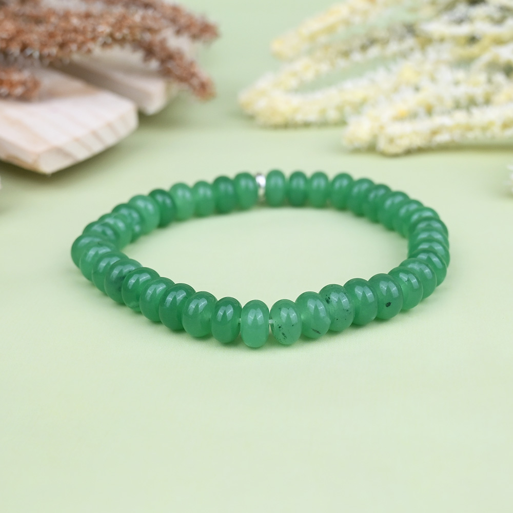 Green Aventurine Eliptical Beads Bracelet