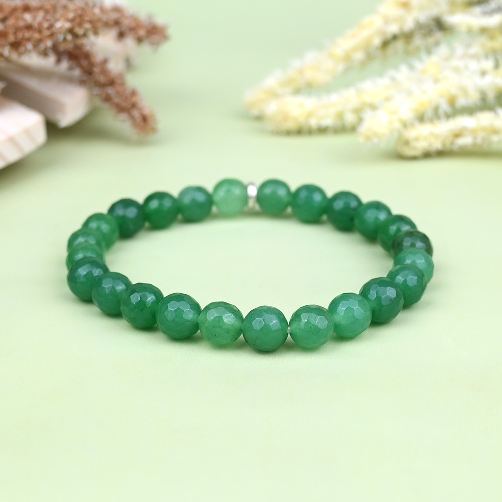 Green Aventurine Faceted Beads Bracelet