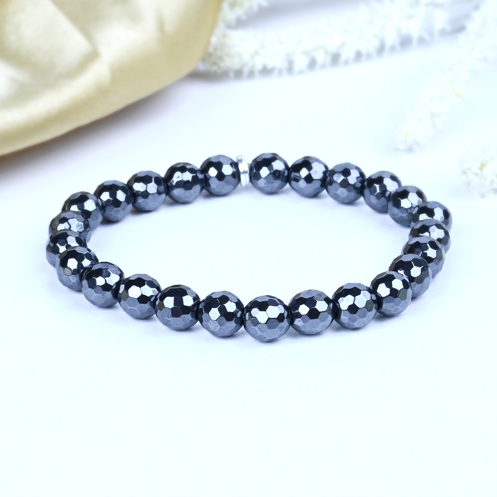 Natural Hematite Faceted Beads Bracelet