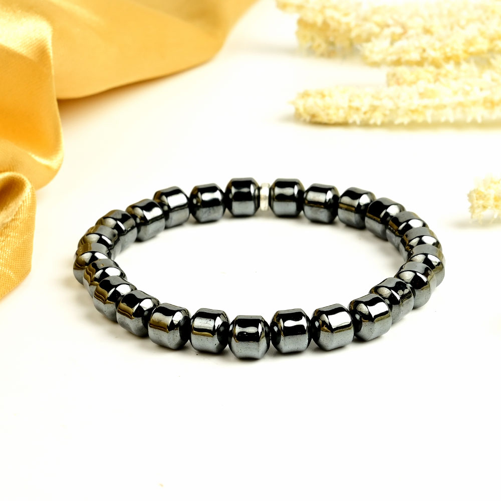 Hematite Cylindrical Beads Bracelet