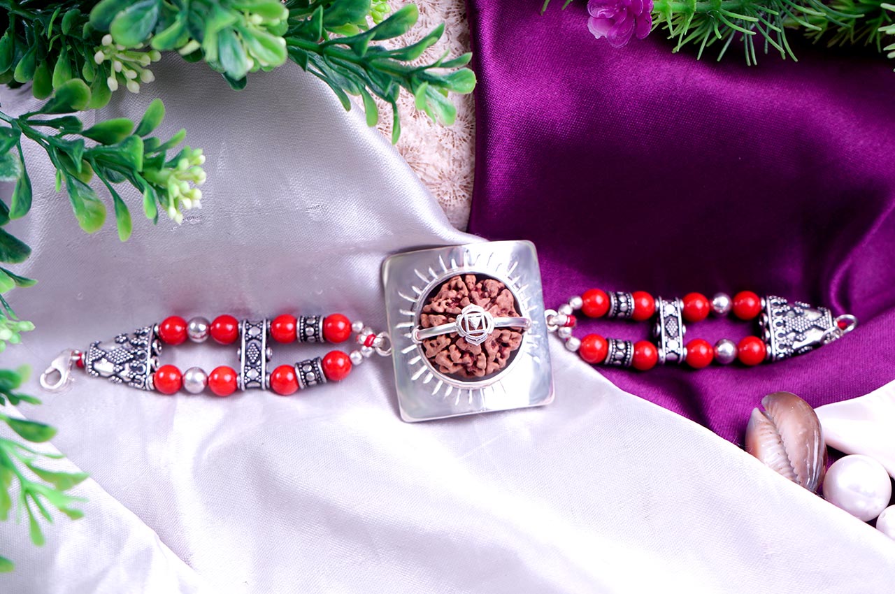 6 Mukhi Collector and Coral Bracelet