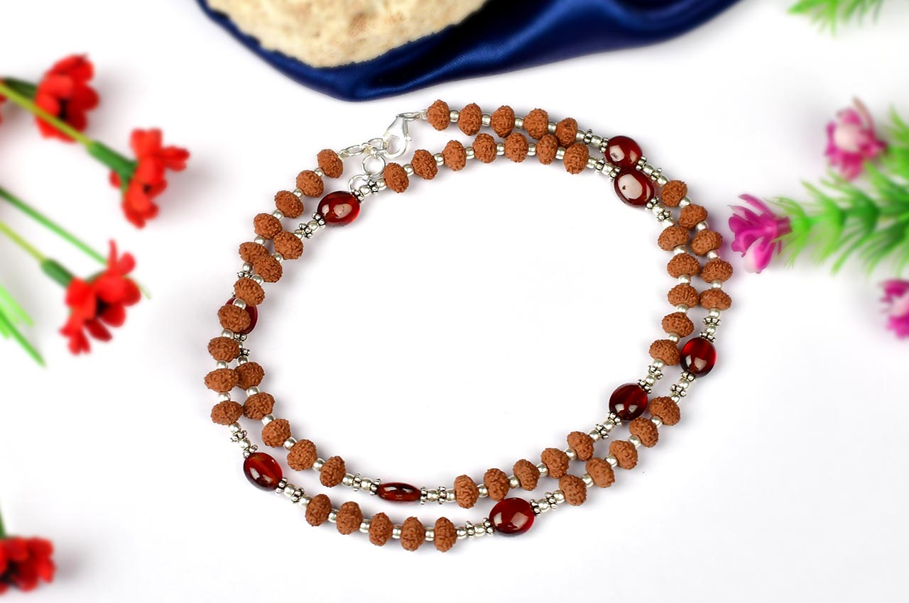 9 mukhi Rudraksha and Hessonite Gomed mala