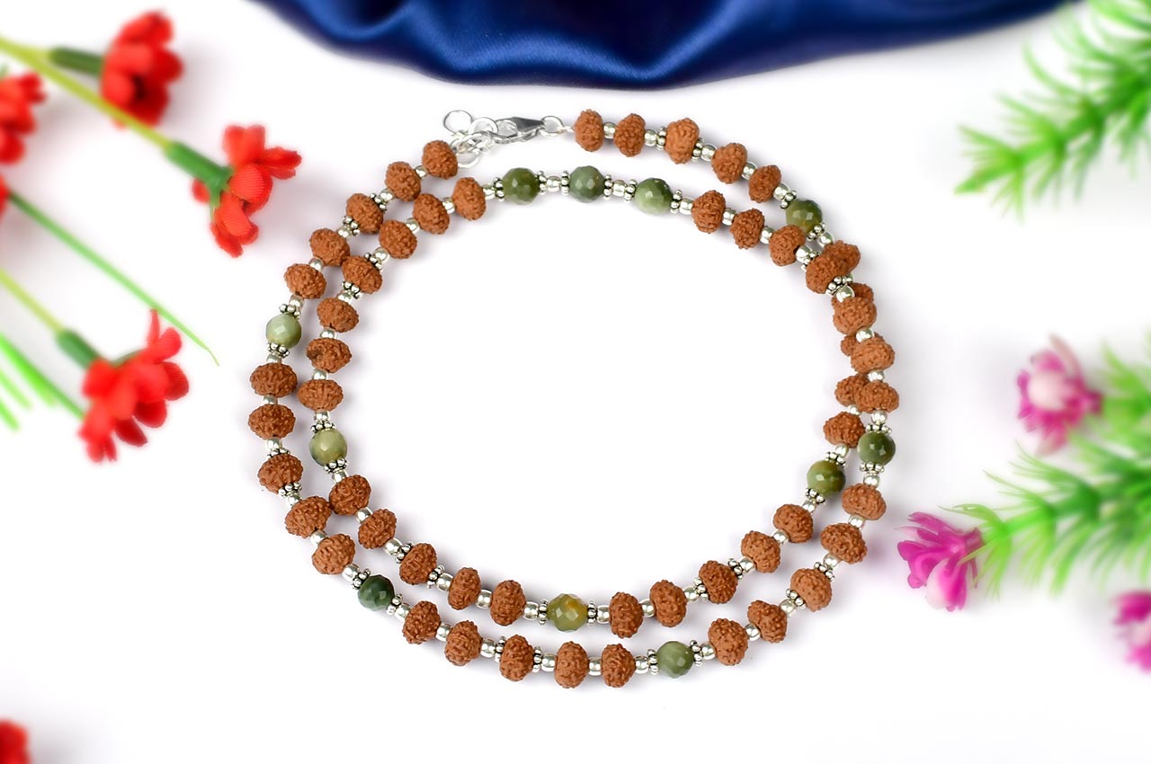 8 mukhi Rudraksha and Cats Eye beads Mala