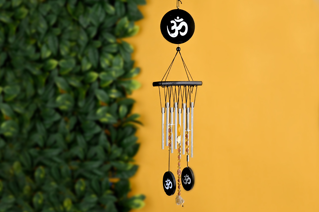 3 Mukhi Yellow Citrine & Jade Wind Chime For Vitality
