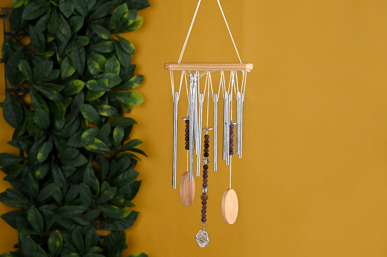 9 Mukhi Amethyst Parad Sphatik Rock Wind Chime For Abundance