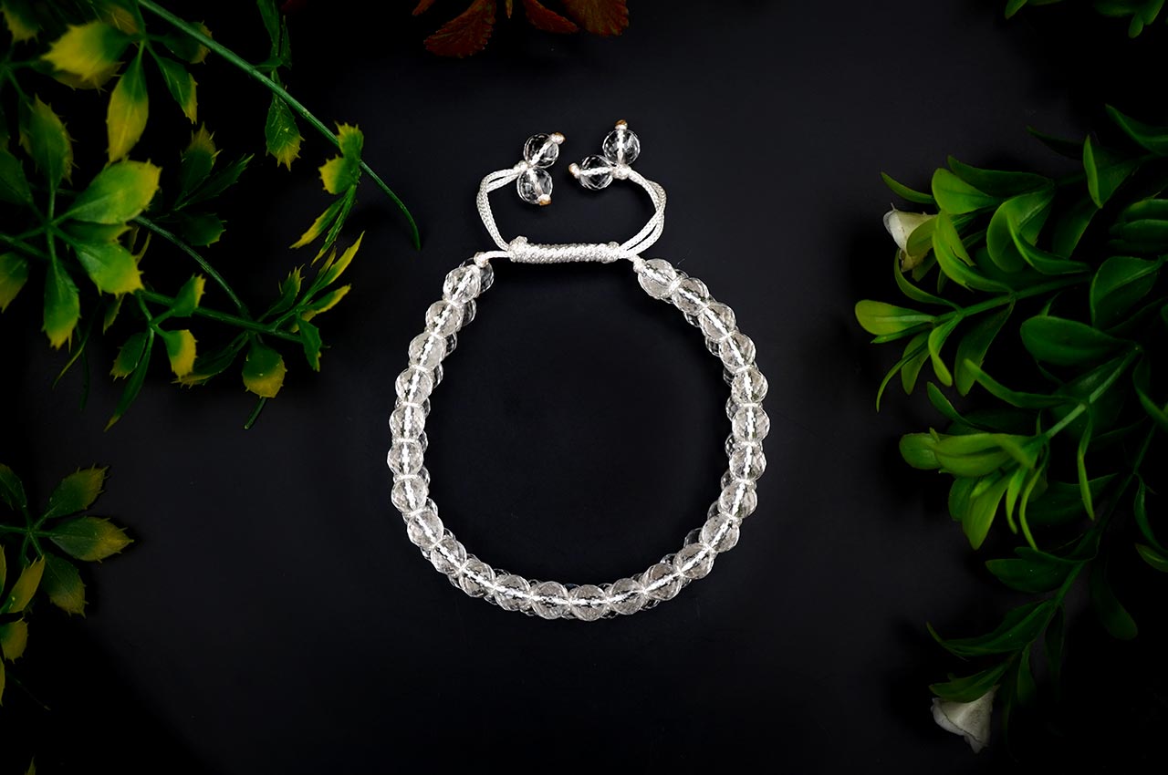 Round Faceted Sphatik Double Turn Bracelet