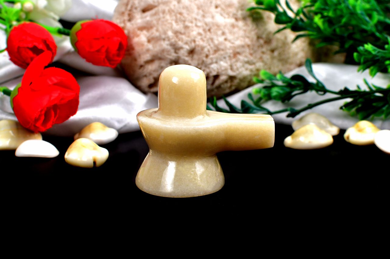Ivory Yellow Jade Shivling 95 gms