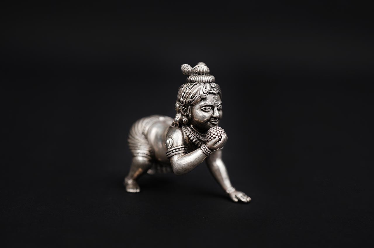 Bal Gopal Baby Krishna 925 Sterling Silver Idol