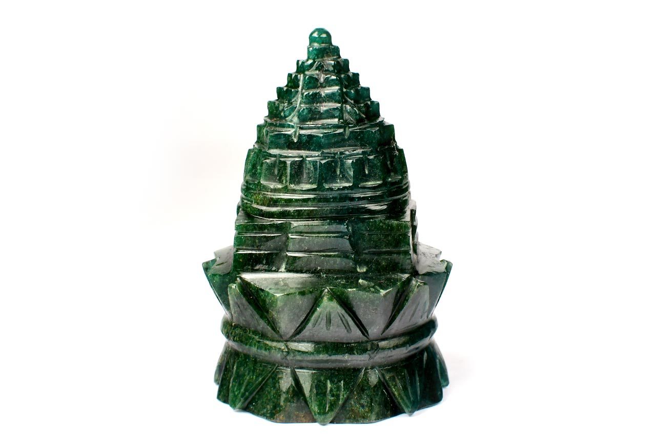 Green Jade Shree Yantra on Lotus - 430 gms