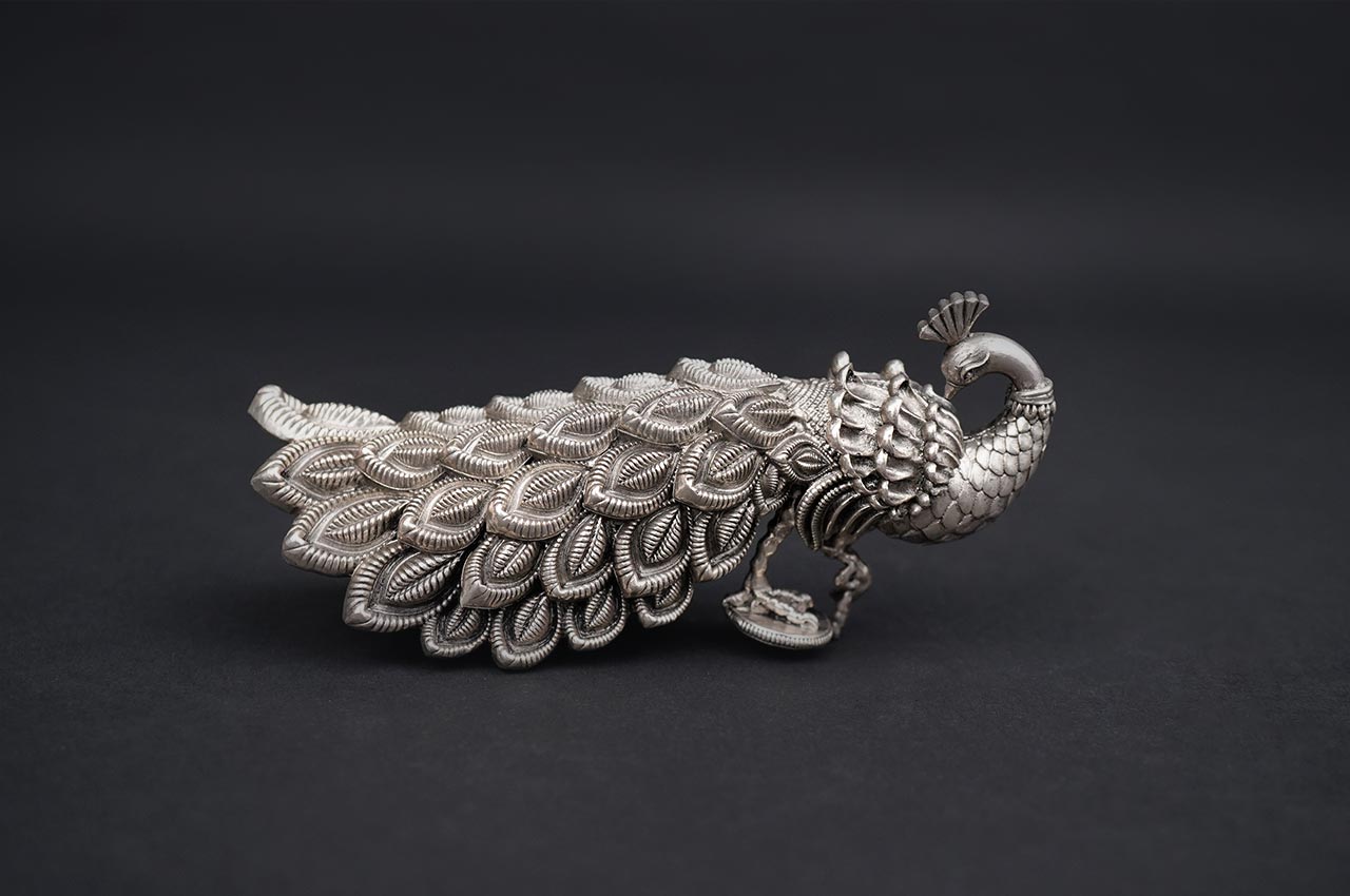 Majestic Peacock 925 Sterling Silver Idol