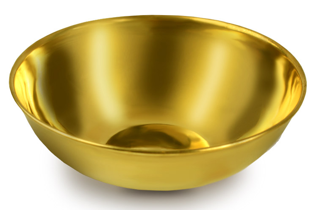 Round puja bowl in Brass - II