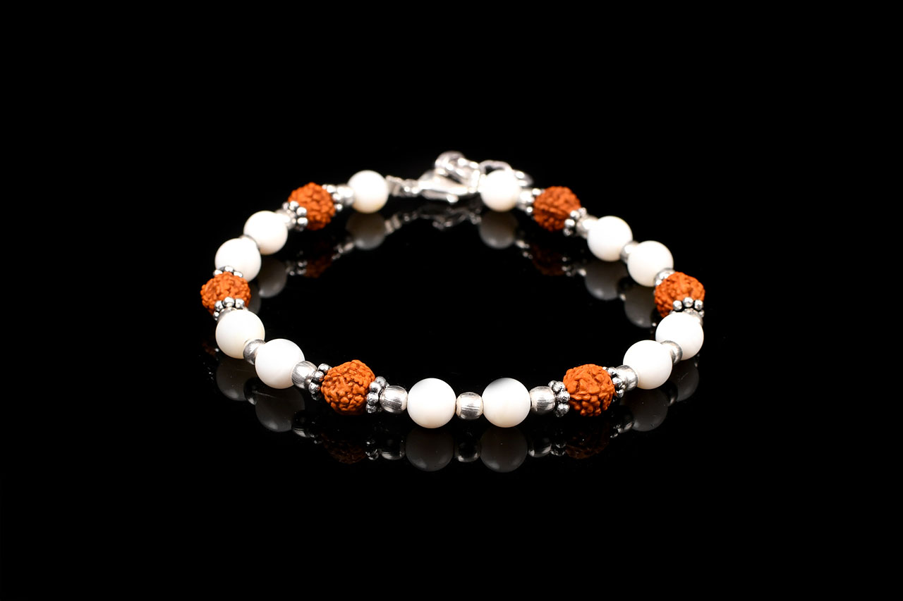 Rudraksha and Mother of Pearl Bracelets