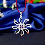 Buy Navratna Pendant - Chakri Design