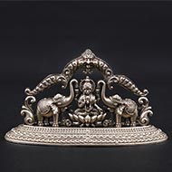 Gaja Lakshmi With Arch 925 Sterling Silver Idol
