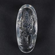 Natraja Hand Carved in Sphatik Crystal Lingam