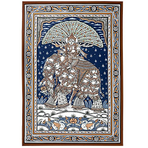 Kandarp Hasti Krishna Gopi Rasleela Pattachitra Painting
