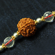 6 Mukhi Rakhi Sphatik and Coral Beads with Silver and Panchdhatu accessories
