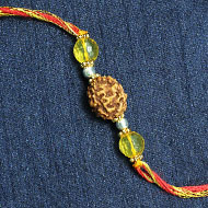 4 Mukhi Rakhi Citrine Beads with Panchdhatu Chakri - I