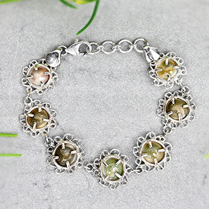 Designer Gomati Chakra Silver Bracelet