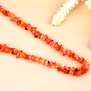 Natural Carnelian Uncut Beads Necklace